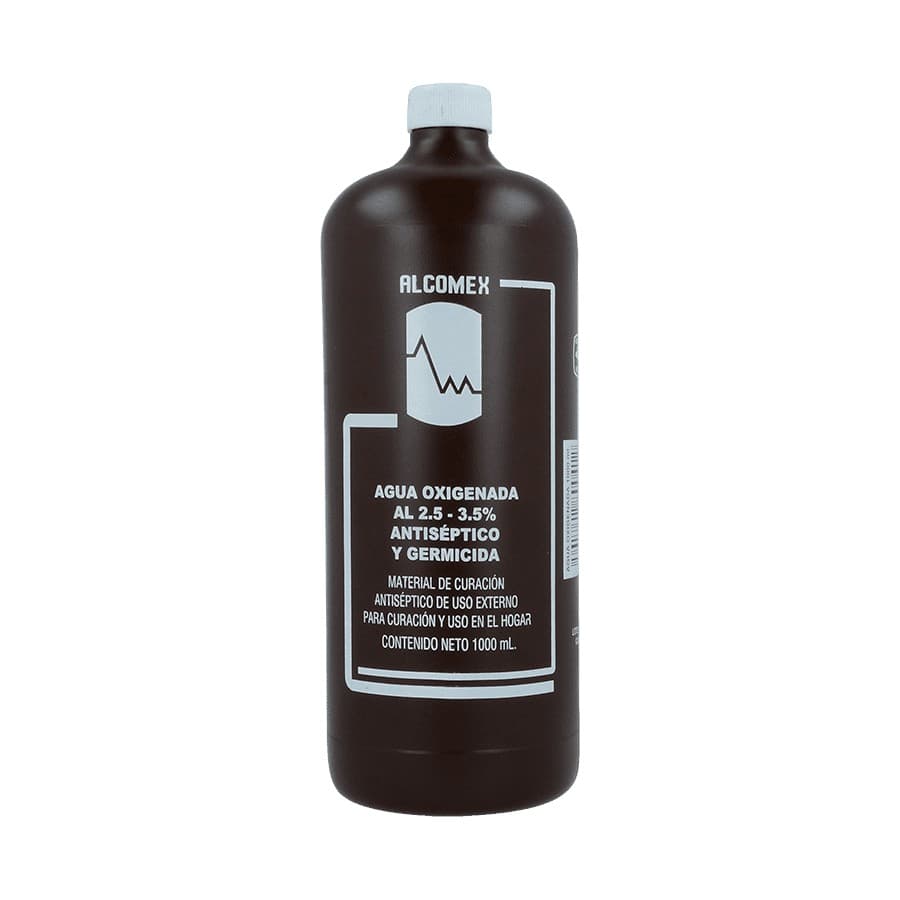 Agua Oxigenada (alcomex) Solución Al 2.5-3.5% Fco. 1000 Ml.