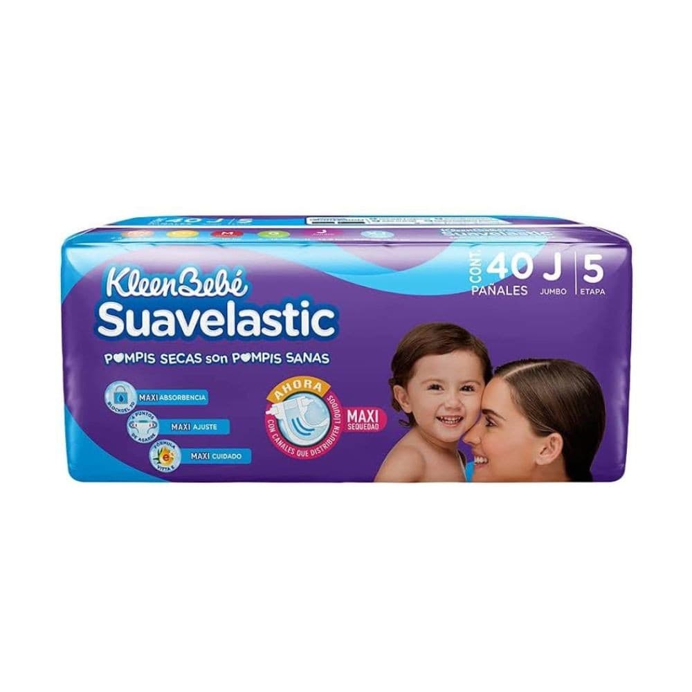 Kleenbebé Suavelastic Ex-jumbo (etapa 6 / 13.5-17 Kg.) C/40 Pzs.