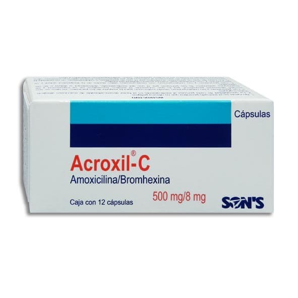 Acroxil-c C/12 Caps. 500-8 Mg.