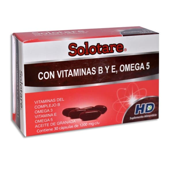Solotare con Vitaminas Bye/omega-5 C/30 Caps. 1200 Mg.