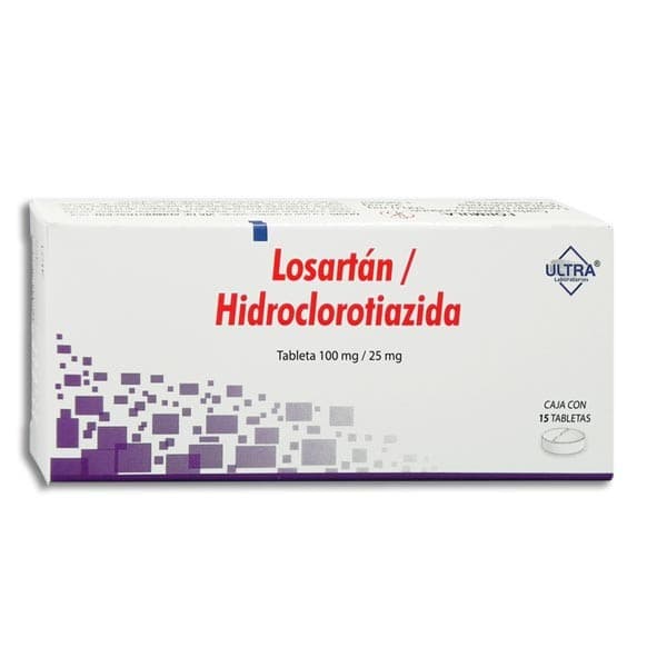 Losartán/hidroclorotiazida (ultra) C/15 Tabs. 100/25 Mg.