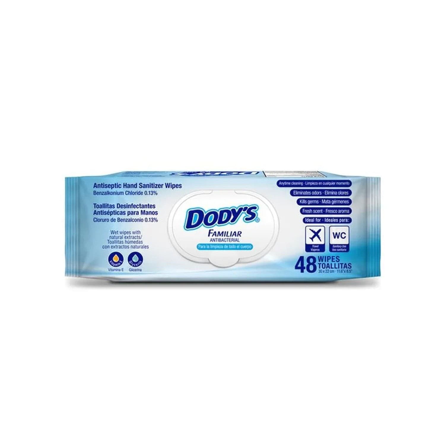 Dodys Familiar Toallas Humedas Adulto 30x32cm. C/48 Pzs.