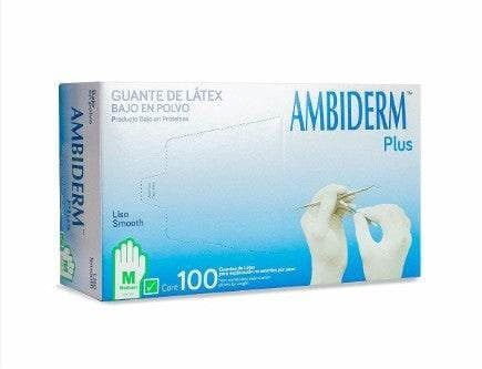 Ambiderm Plus Guante Ltx Exploración Verde No Estéril Gde. C/100 Pzs.