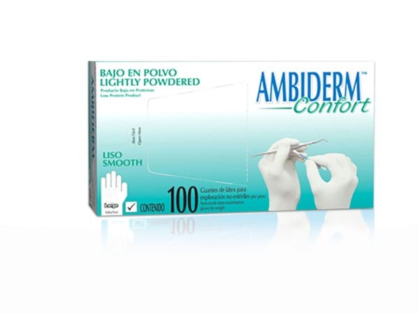 Ambiderm Confort Guante Ltx Exploración Natural No Estéril Ex-ch. C/100 Pzs.