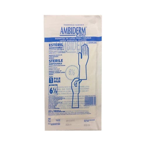 Ambiderm Elite Guantes Ltx Cirugía Estéril Talla 6-1/2 C/1 Par.