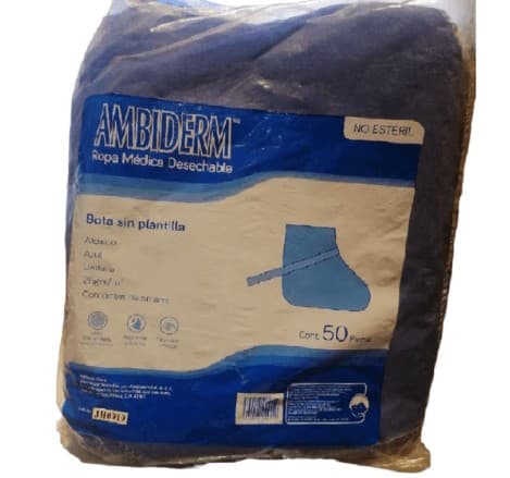 Bota Cirujano Sin Plantilla (ambiderm) Unitalla Col. Azul Paq. C/50 Pzs.