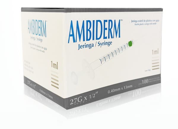 Jeringa 1ml. (ambiderm) Tuberculina C/aguja Desmontable 27gx13mm. C/1 Pza.