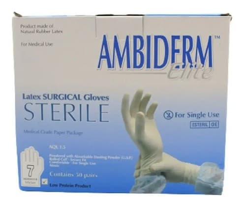 Ambiderm Guantes Ltx Cirugía Estéril Talla 7 C/1 Par.