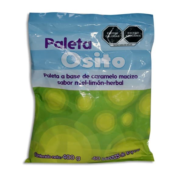 Paleta Osito Sab. Miel-limón-herbal Bolsa C/40 Pzs. 10 G.