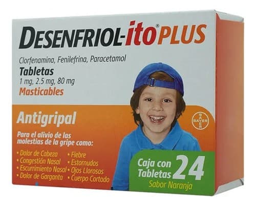 Desenfriol-ito Plus C/24 Tabs. Mast. Sab. Naranja 1/2.5/80 Mg. (2 Pack)