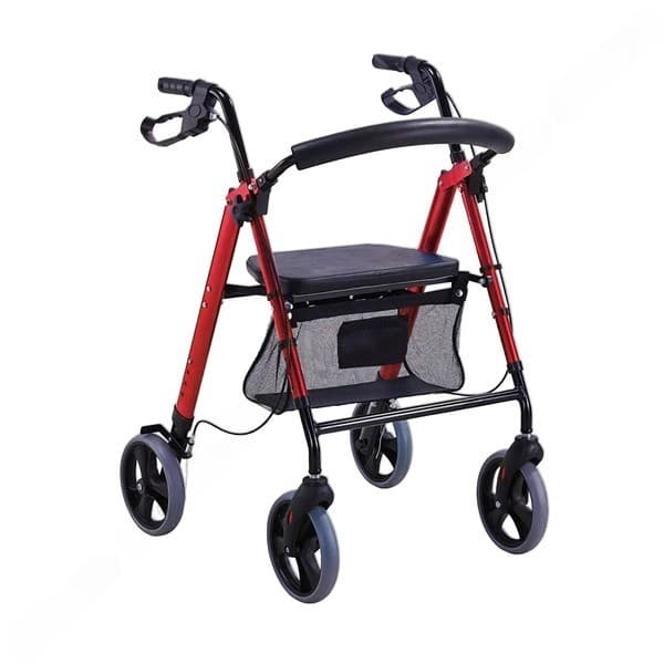 Andadera Rollator de Lujo Pgble (super Confort) Color Rojo.
