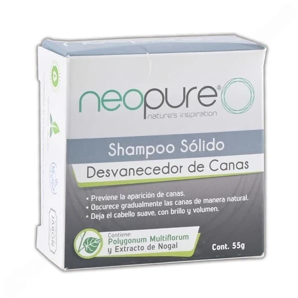 Shampoo Sólido Desvanecedor de Canas (neopure) 55 G.