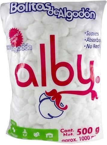 Bolitas de Algodón Torundas (alby) Bolsa C/500 G.