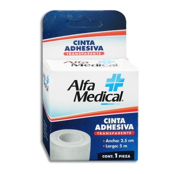 Cinta Adhesiva Transparente (alfa Medical) Rollo A: 2.5cm; L: 5m. Cja. C/1 Pza.