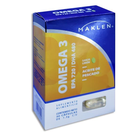 Omega-3 Epa 720/dha 480 (maklen) C/30 Caps. 1.3 G.