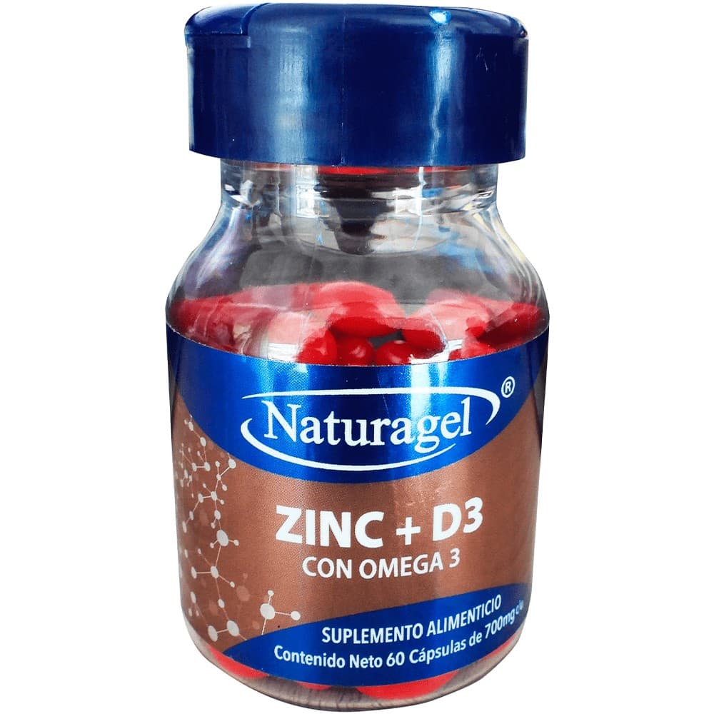 Zinc+d3 con Omega 3 (naturagel) C/60 Caps. 700 Mg.
