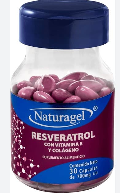 Resveratrol/aloe Vera/vitamina E/colágeno I y Ii (naturagel) C/30 Caps. 700 Mg.