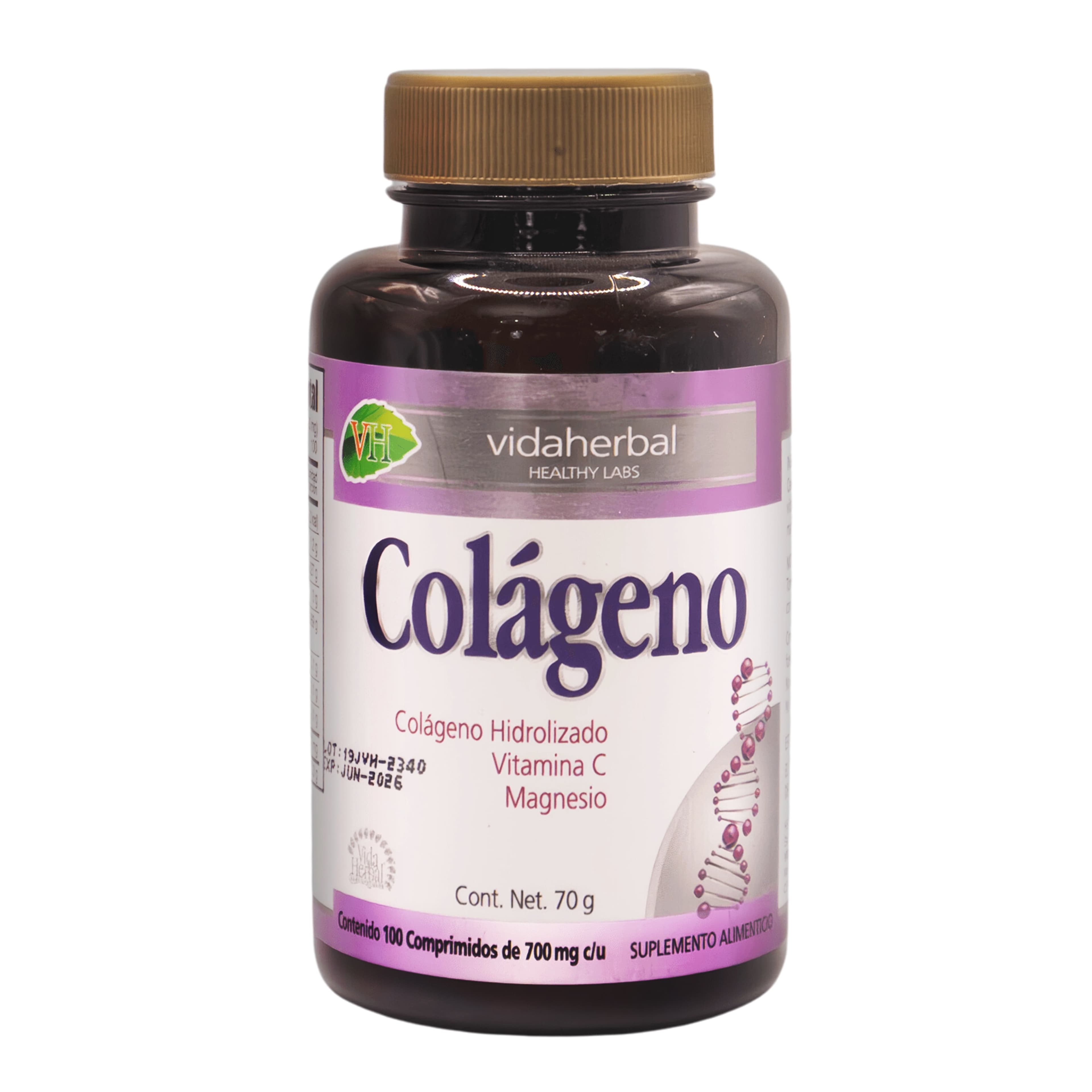 Colágeno (vidaherbal) C/100 Comps. 700 Mg.