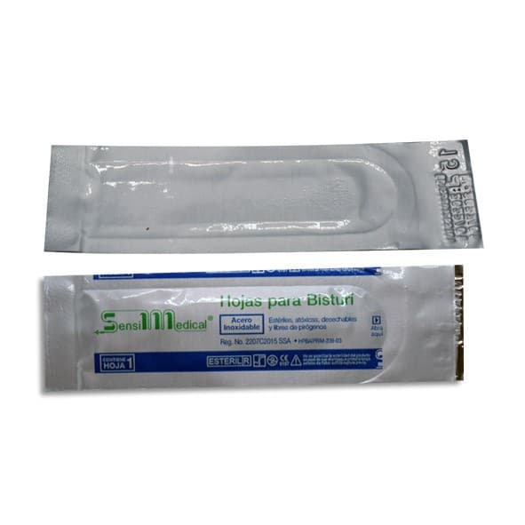 Hoja para Bisturí Acero Inoxidable (sensimedical) No. 15 C/1 Pza.