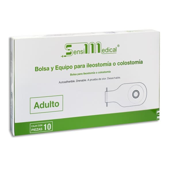 Bolsa y Equipo para Ileostomía/colostomía Adulto (sensimedical) Cja. C/10 Pzs.