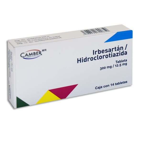 Irbesartán/hidroclorotiazida (camber) C/14 Tabs. 300/12.5 Mg.