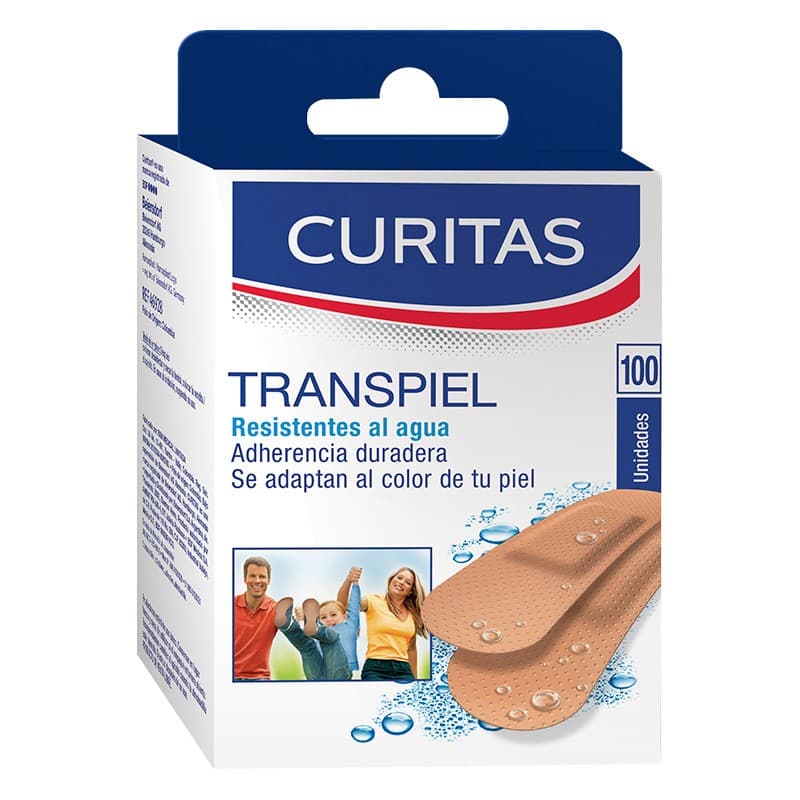 Curitas Transpiel Resistentes Al Agua 19x72mm. Caja C/100 Pzs.